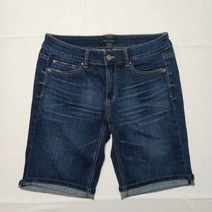 White House Black Market Bermuda Denim Shorts Size 6 Inseam 9" Or 10" Unrolled